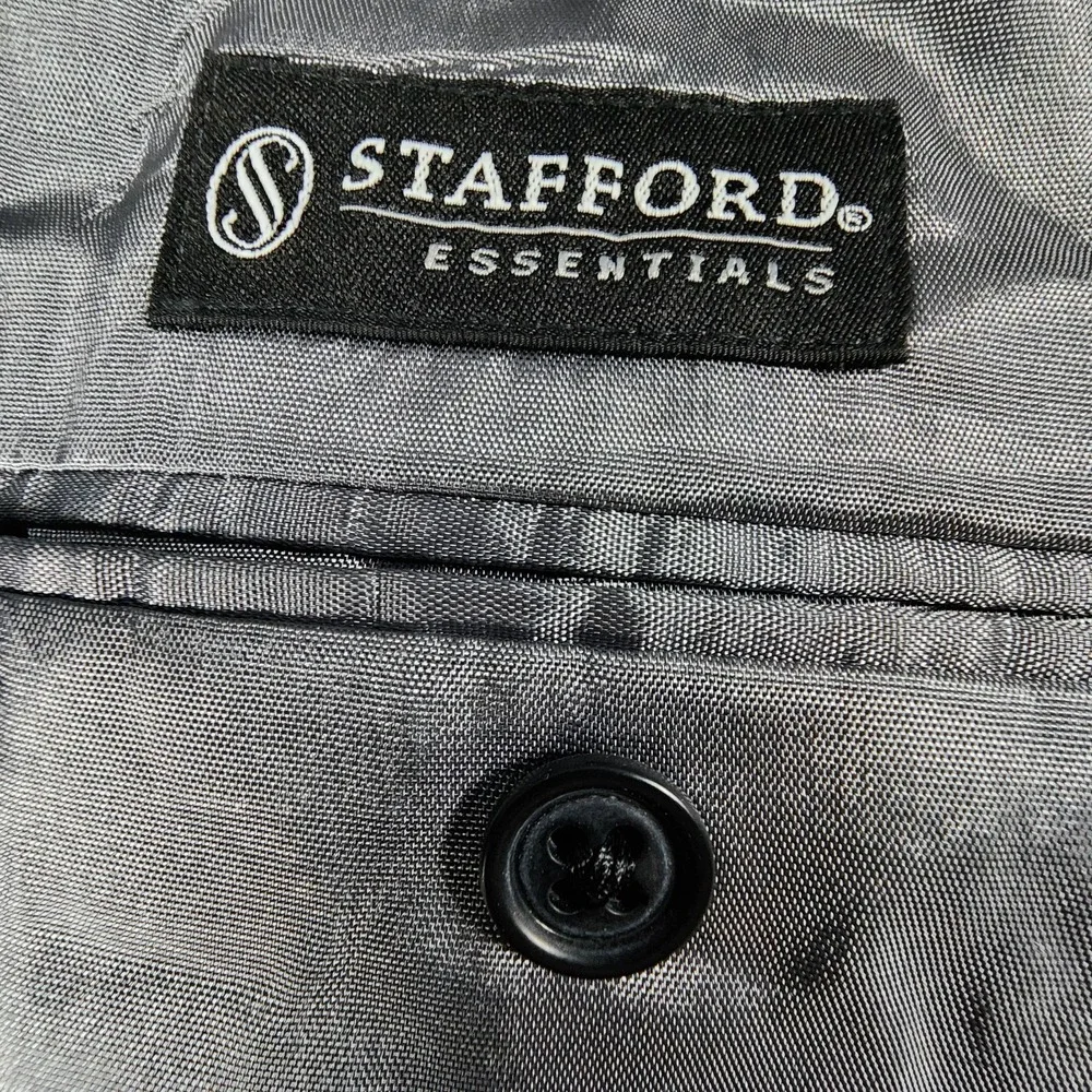 NWT Stafford Essentials 1 Button Tuxedo Jacket Men's 38R Classic Fit Black‎ Wool
